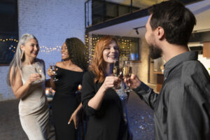 famille profitant d une fete du nouvel